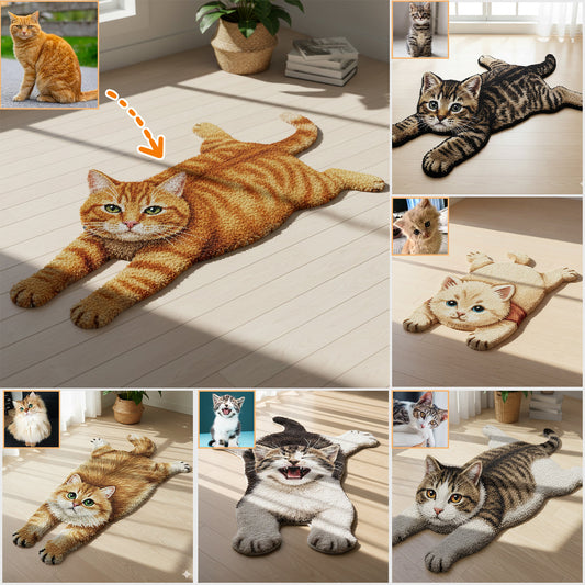 Cute Cat - Personalized Cat Non-Slip Tufted Rug