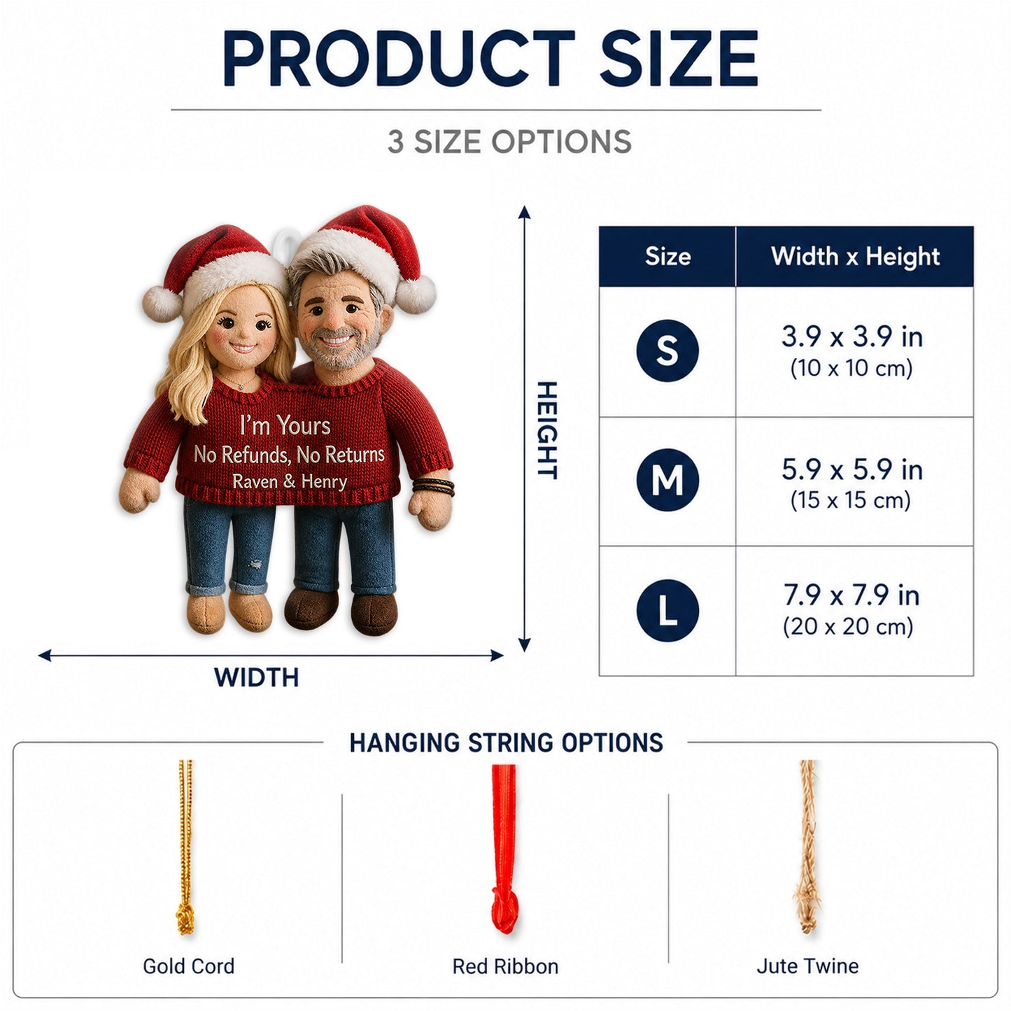 You'll Always Be Stuck With Me - Personalized Couple Plush Ornament