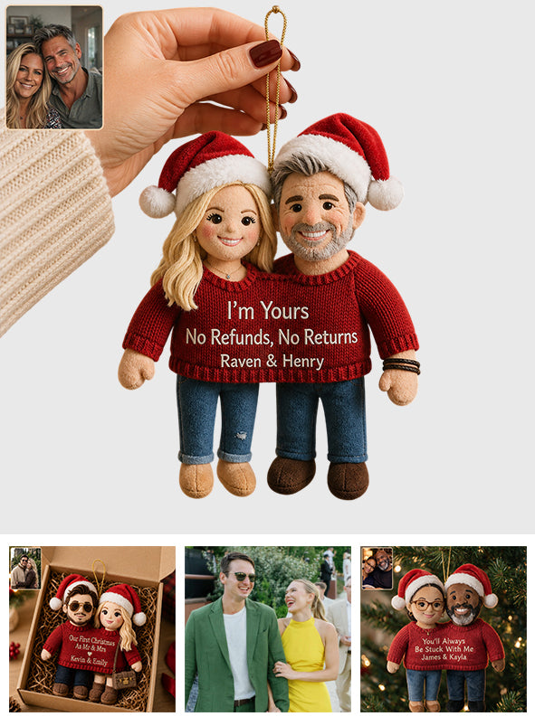You'll Always Be Stuck With Me - Personalized Couple Plush Ornament