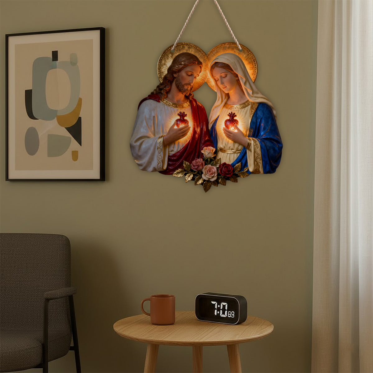 Sacred Hearts Christian - Personalized Christian LED Light Acrylic Sign