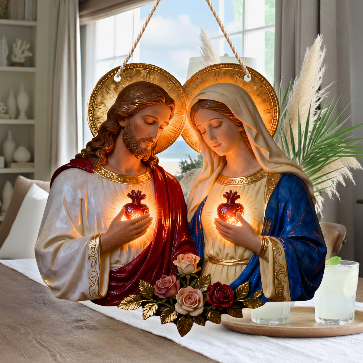 Sacred Hearts Christian - Personalized Christian LED Light Acrylic Sign