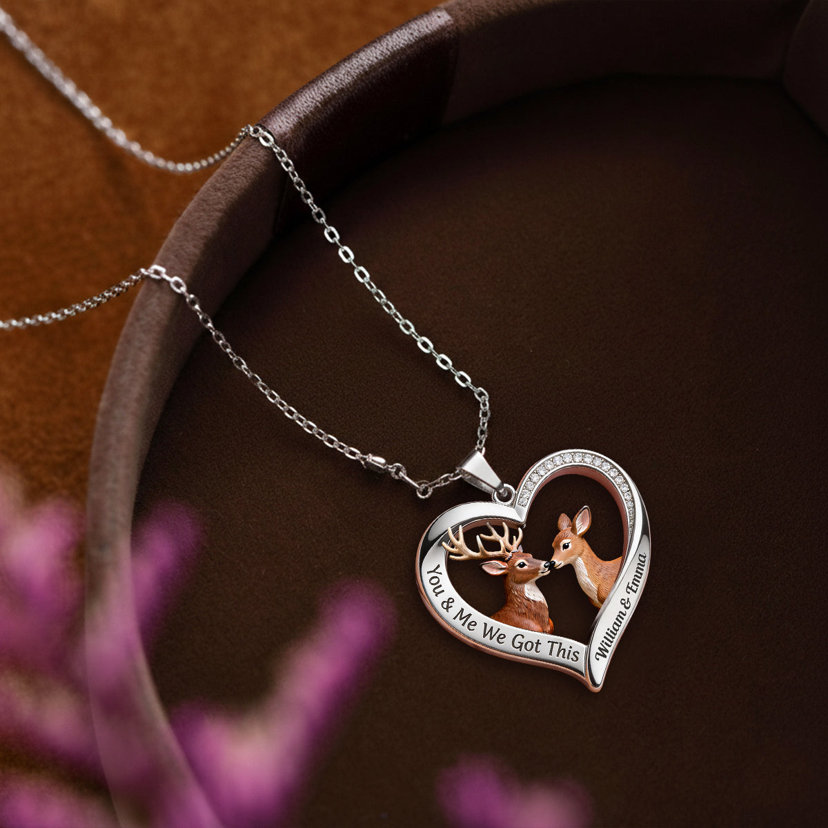 You & Me We Got This - Personalized Hunting Shaped Metal Pendant Necklace