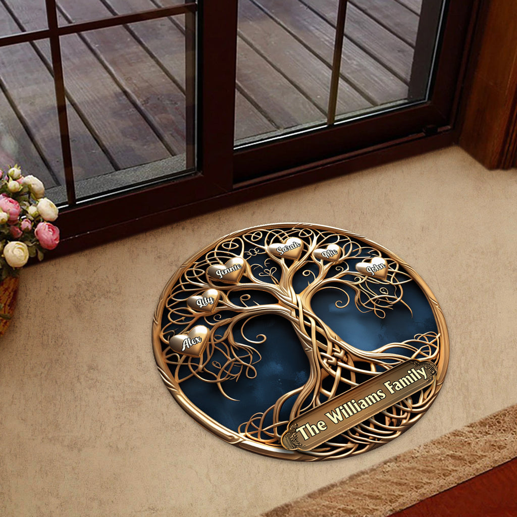 Love Grows Here - Personalized Family Shaped Doormat