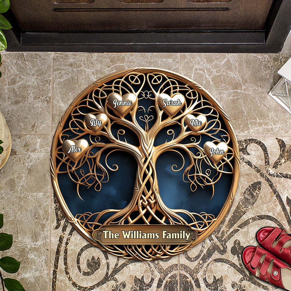 Love Grows Here - Personalized Family Shaped Doormat