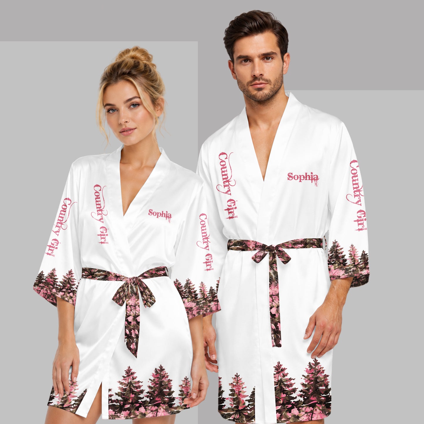 Country Girl - Personalized Hunting Satin Robe