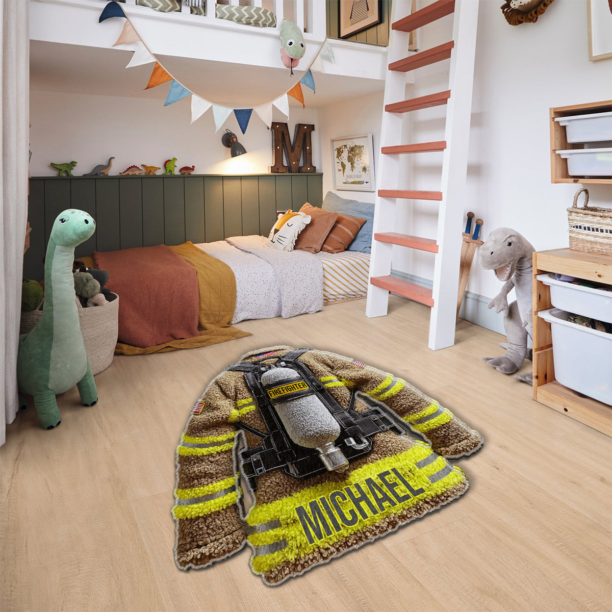 Proud Firefighter - Personalized Firefighter Non-Slip Tufted Rug