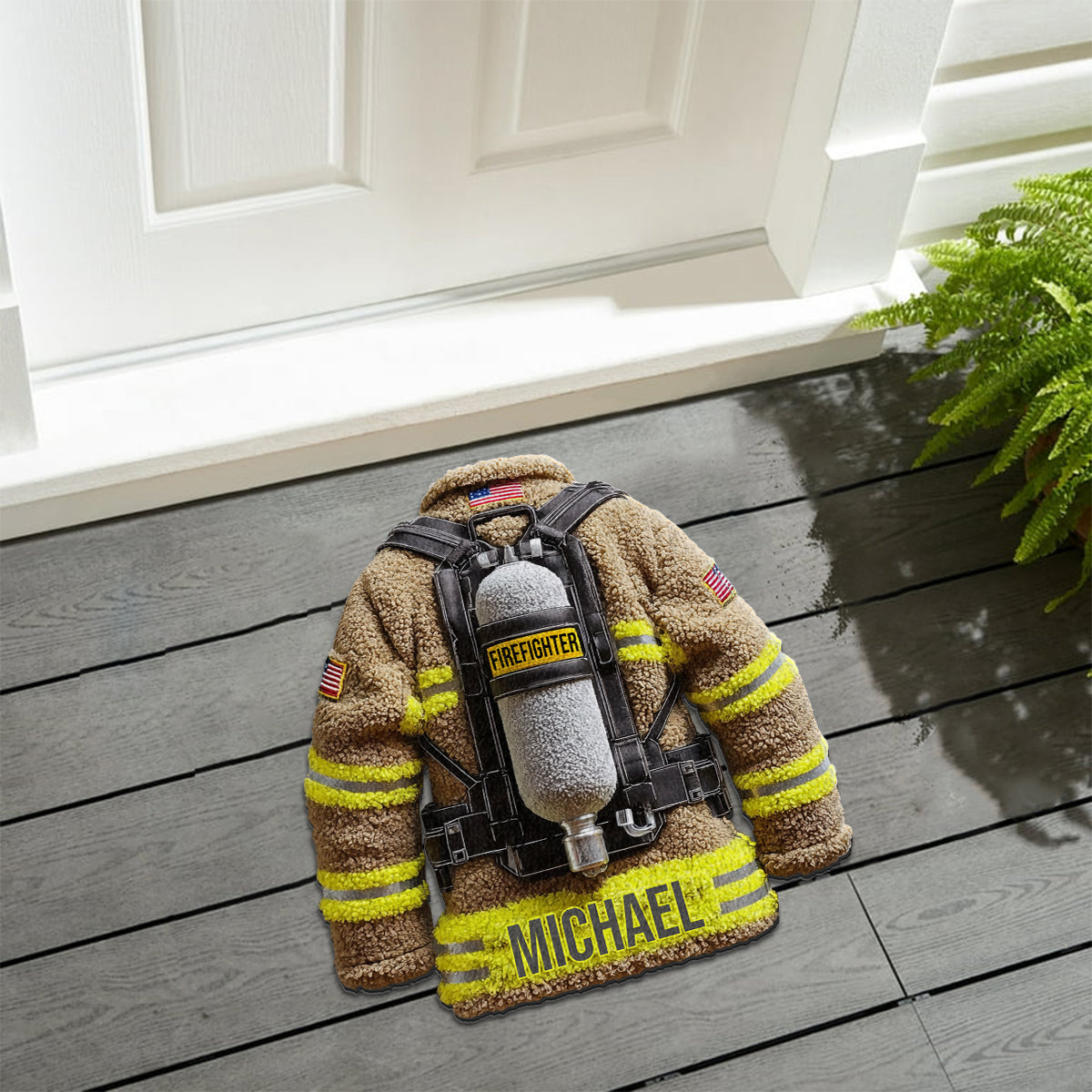Proud Firefighter - Personalized Firefighter Non-Slip Tufted Rug