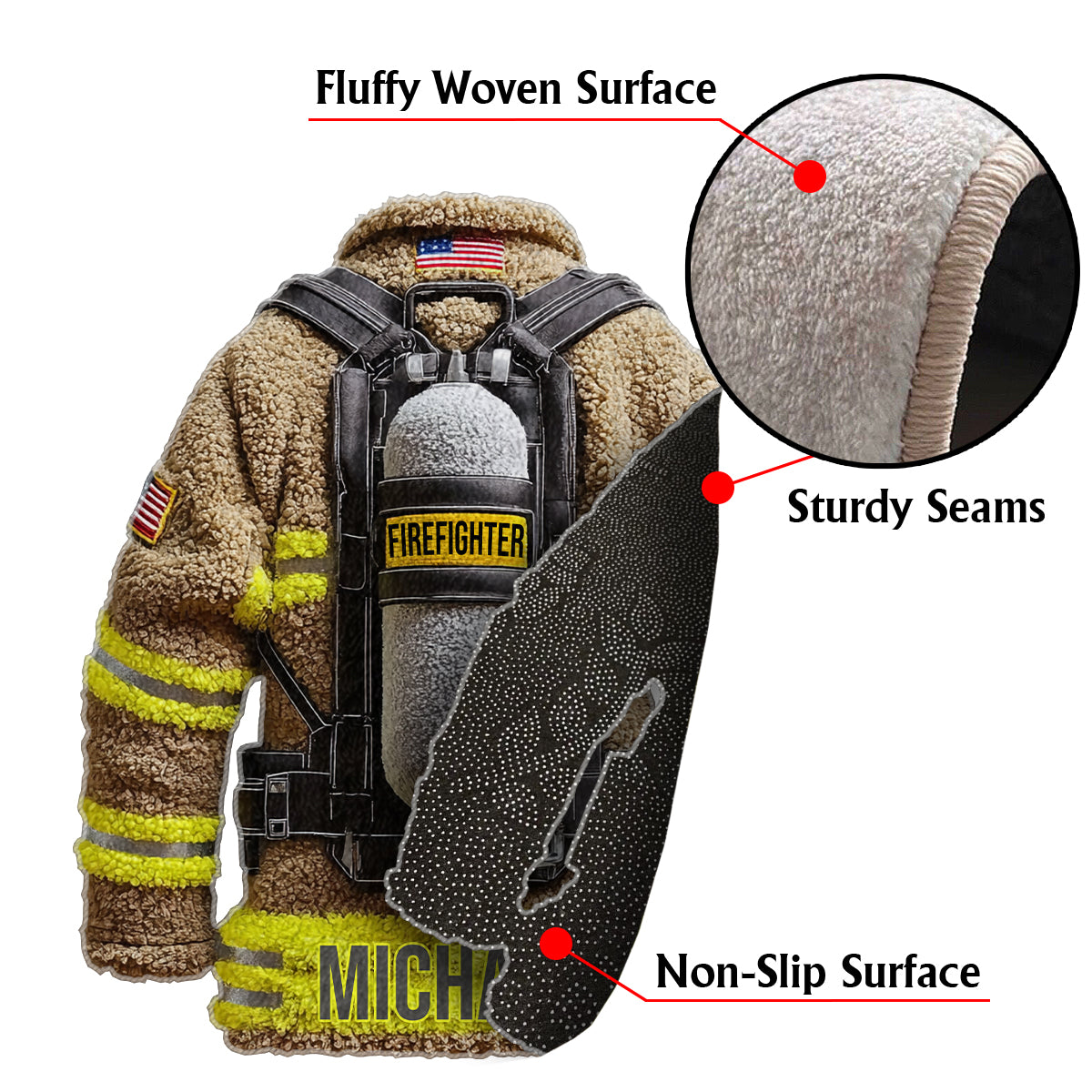 Proud Firefighter - Personalized Firefighter Non-Slip Tufted Rug