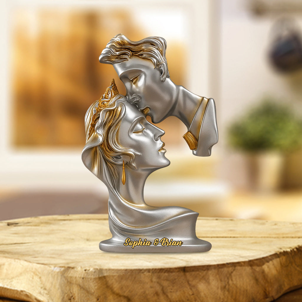 Abstract Anniversary Gifts Couple Kissing - Personalized Couple Custom Shaped Acrylic Plaque