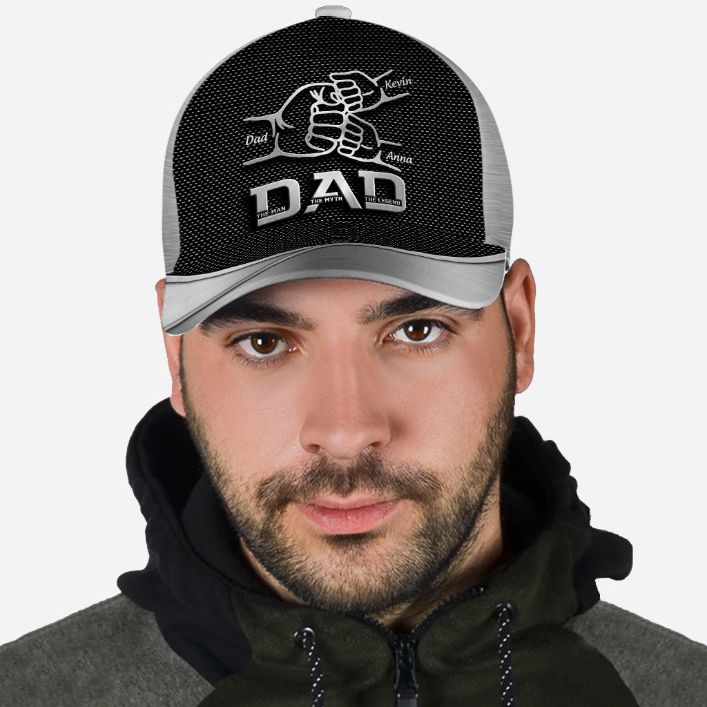 Dad The Man The Myth The Legend First Bump - Personalized Father Classic Cap