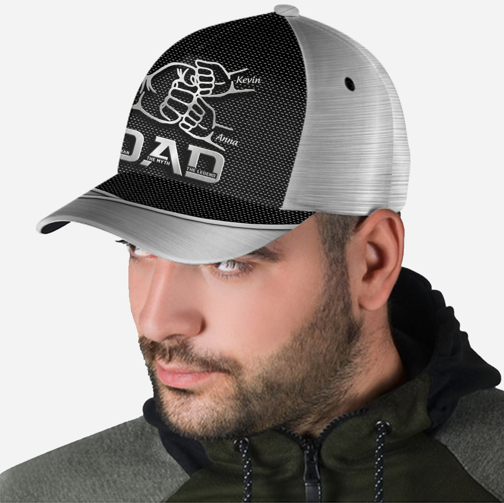 Dad The Man The Myth The Legend First Bump - Personalized Father Classic Cap