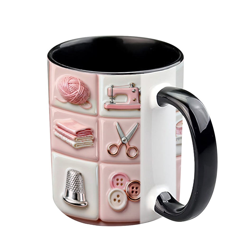 Love Sewing Pink - Personalized Sewing Accent Mug