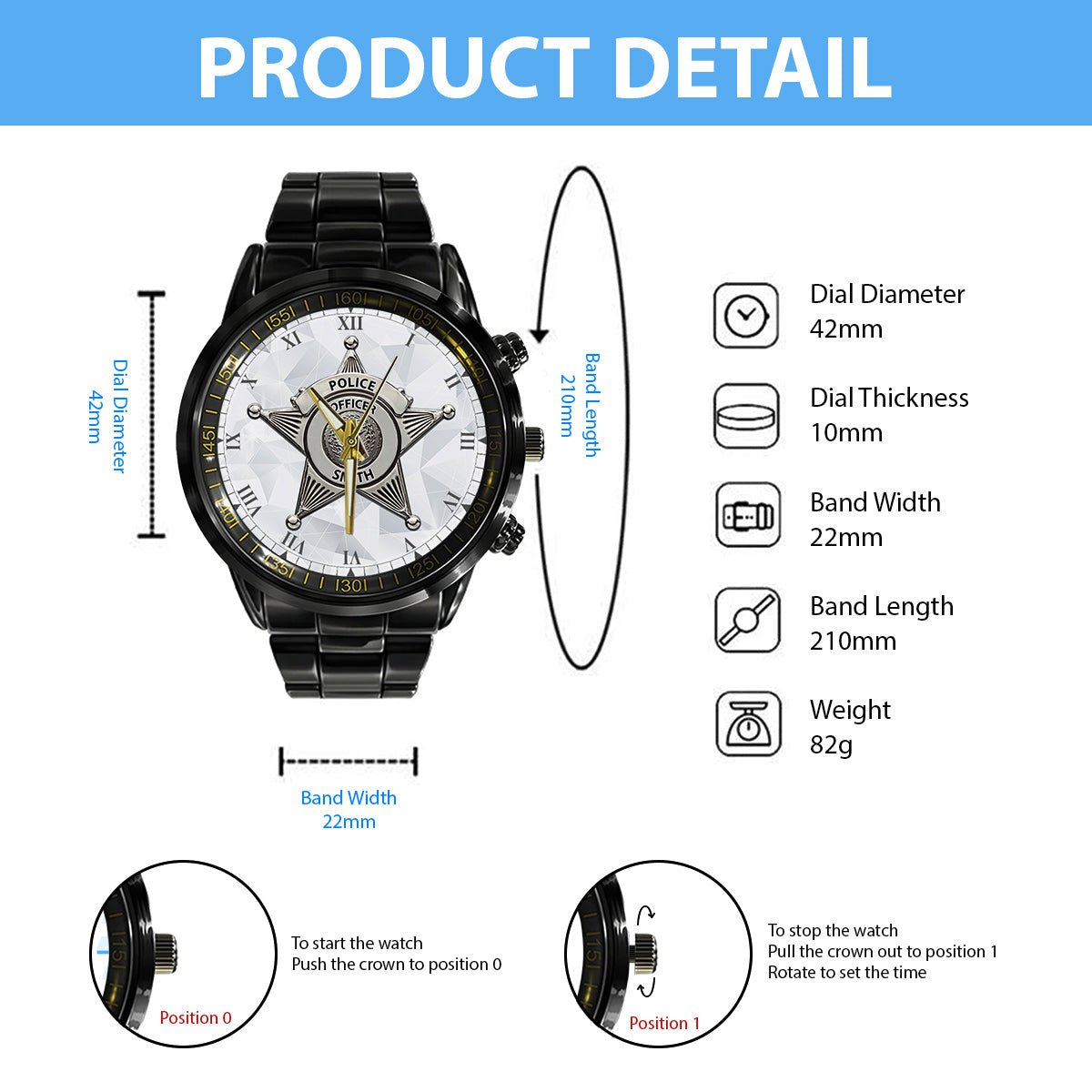 Serve & Protect - Personalized Police Officer Hand Watch