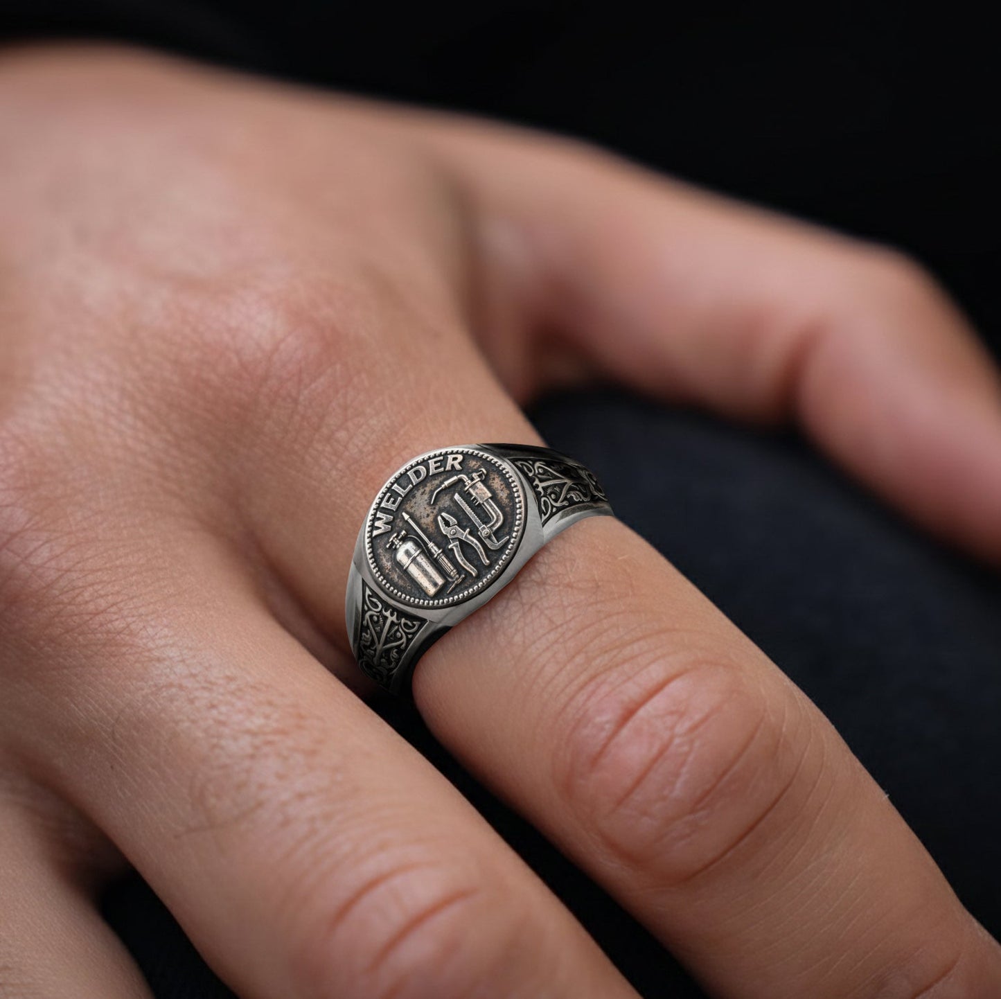 Strong Welder - Personalized Welder Signet Ring