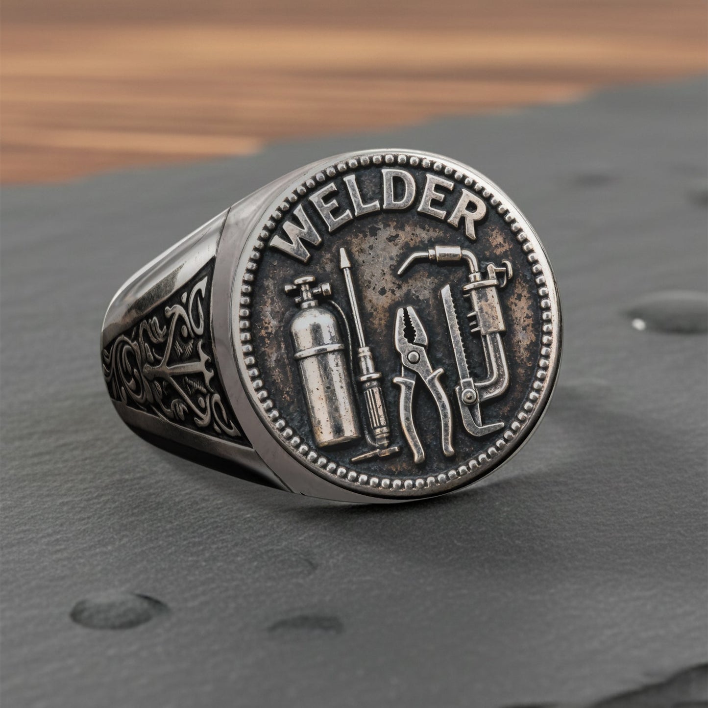 Strong Welder - Personalized Welder Signet Ring