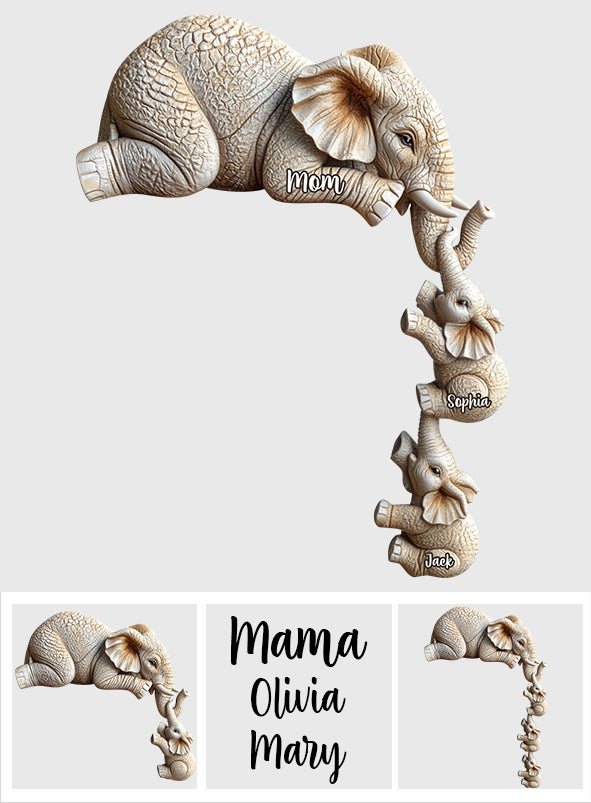 Elephant Motherhood - Personalized Elephant Custom Shaped Acrylic Plaque