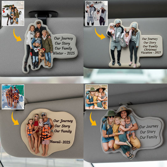 Custom Photo - Personalized Family Shaped Car Visor Clip