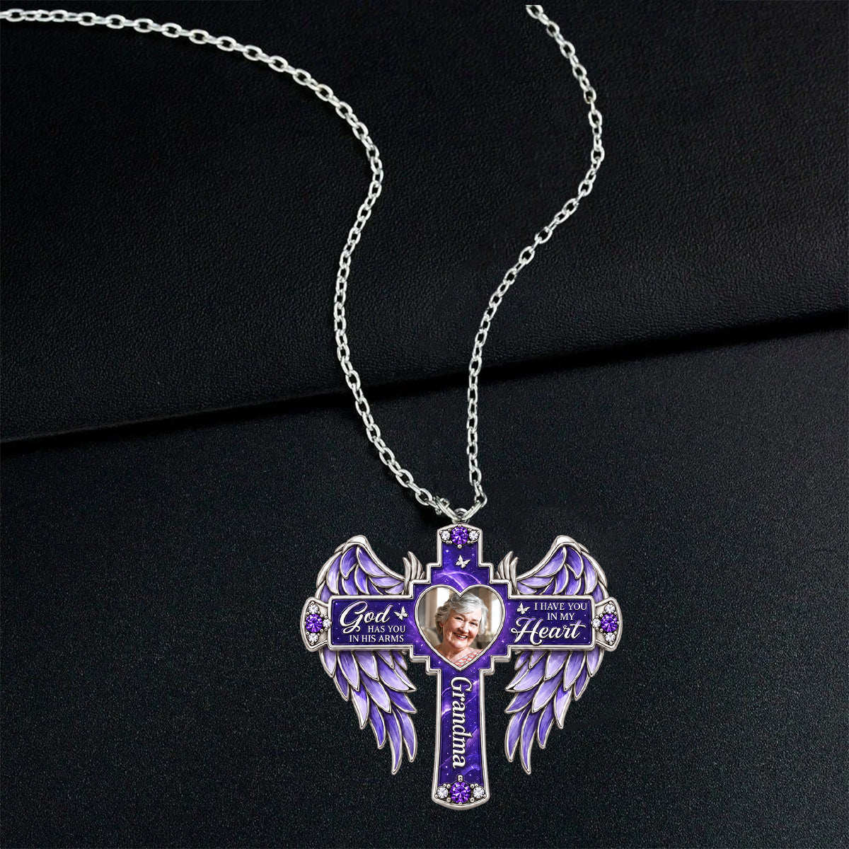 Your Light Will Always Shine In Our Hearts - Personalized Memorial Shaped Metal Pendant Necklace