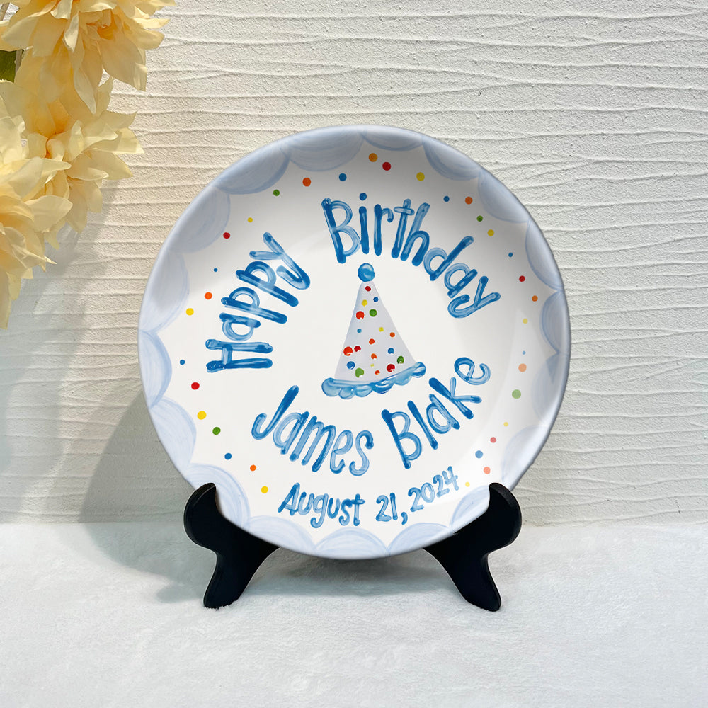 Birthday Gift - Personalized Birthday Ceramic Round Plate