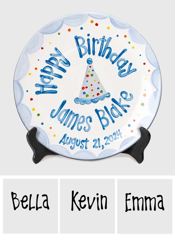 Birthday Gift - Personalized Birthday Ceramic Round Plate