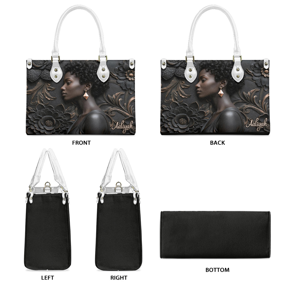 Proud Of Black History - Personalized African American Leather Handbag