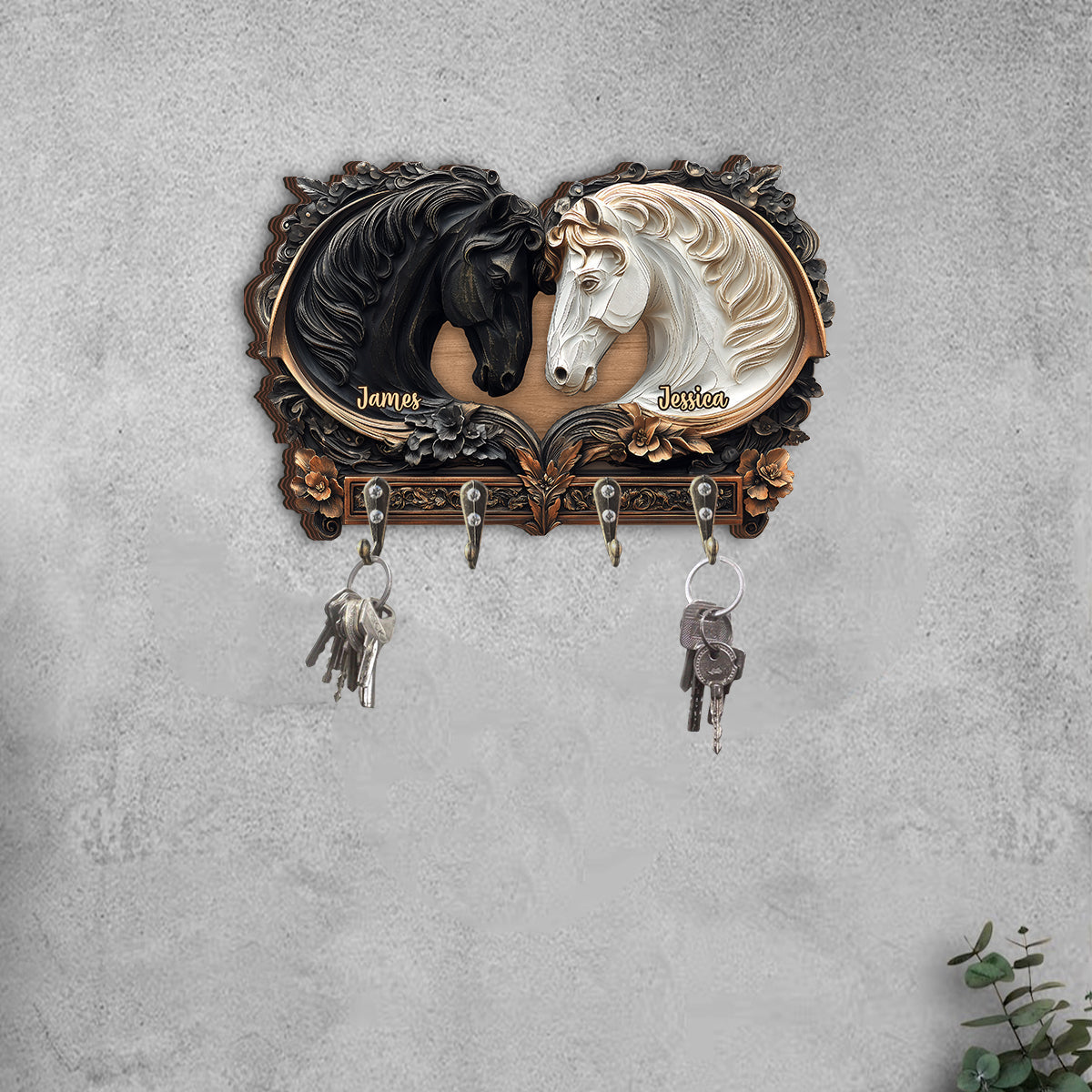 You & Me We Got This - Personalized Horse Custom Shaped Key Rack