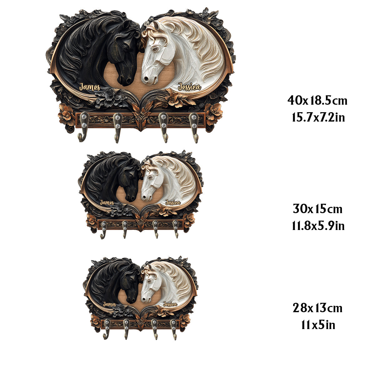 You & Me We Got This - Personalized Horse Custom Shaped Key Rack