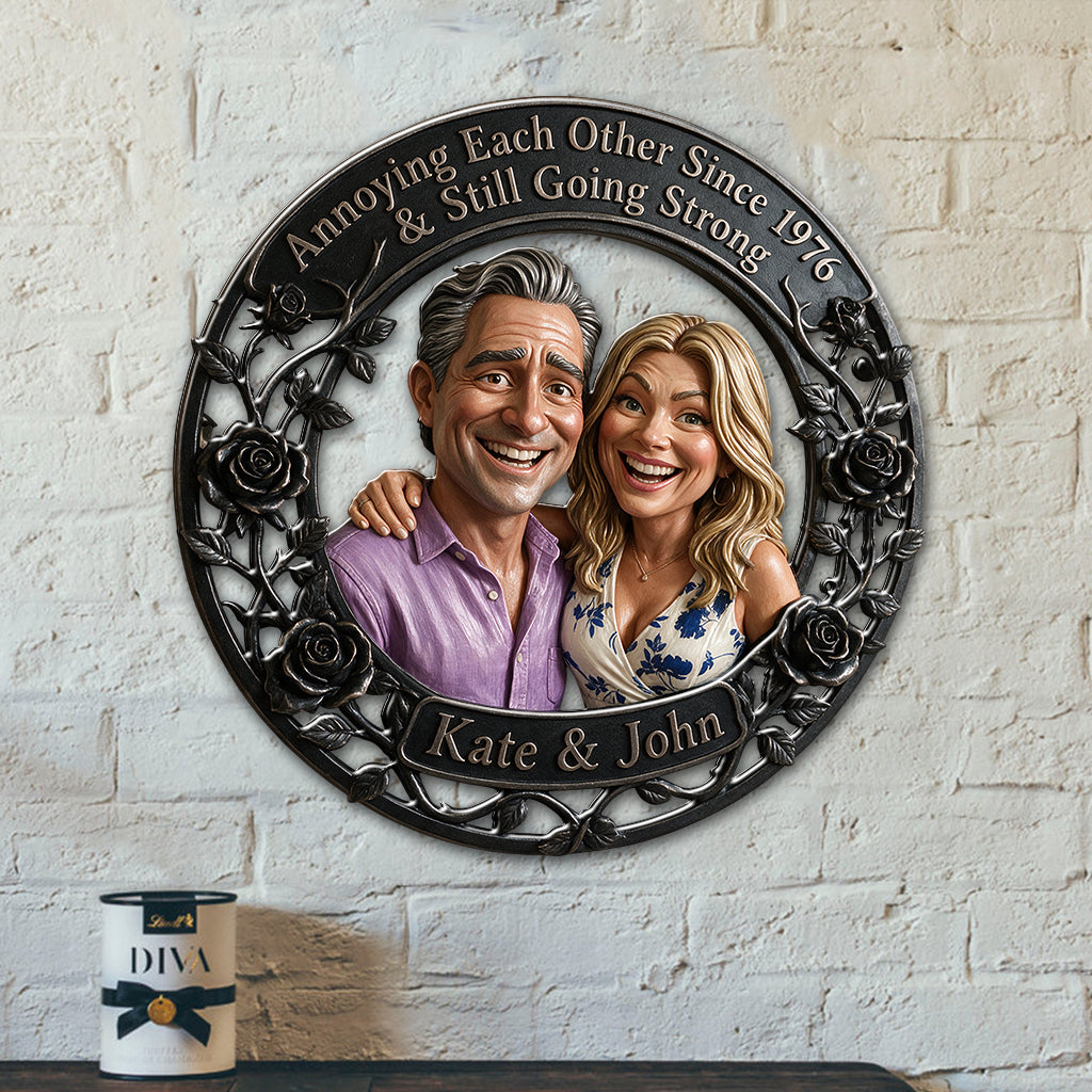 Together Since - Personalized Couple 3D Printed Cut Metal Sign