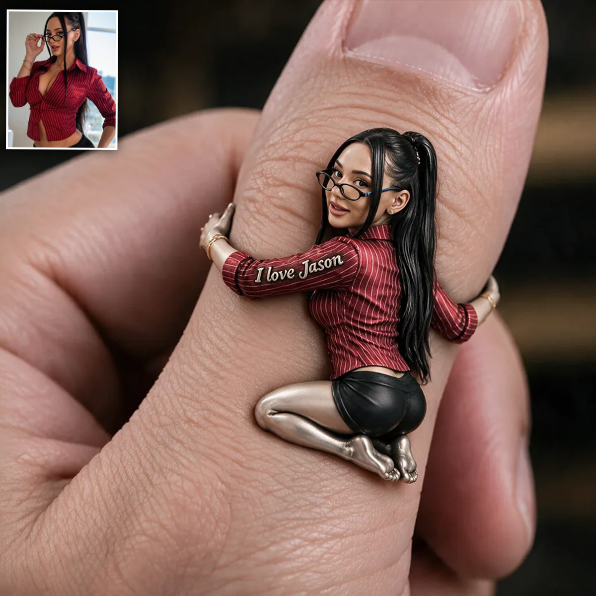 This Person Is Mine, Funny Couple Gift - Personalized Spicy Couple Adjustable Shaped Ring