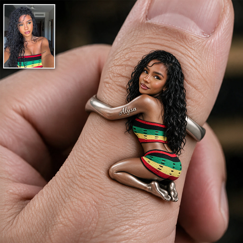 This Person Is Mine, Funny Couple Gift - Personalized Spicy Couple Adjustable Shaped Ring