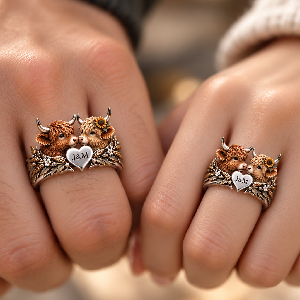 We Got This - Personalized Highland Cow Adjustable Shaped Ring