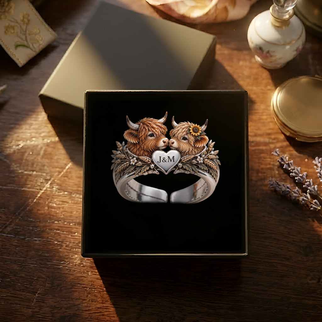 We Got This - Personalized Highland Cow Adjustable Shaped Ring