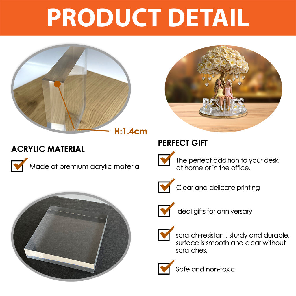 Besties Forever - Personalized Bestie Custom Shaped Acrylic Plaque