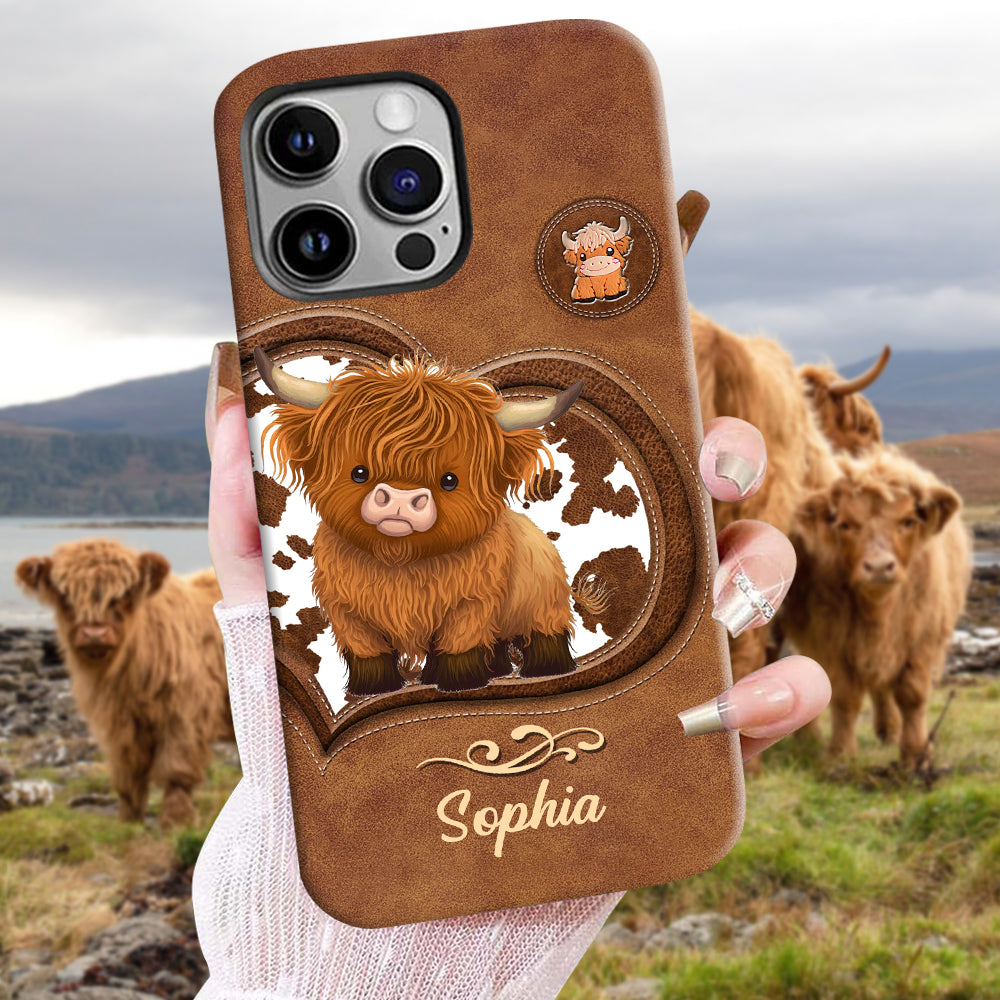 Cute Highland Cow - Personalized Highland Cow Full Print Phone Case
