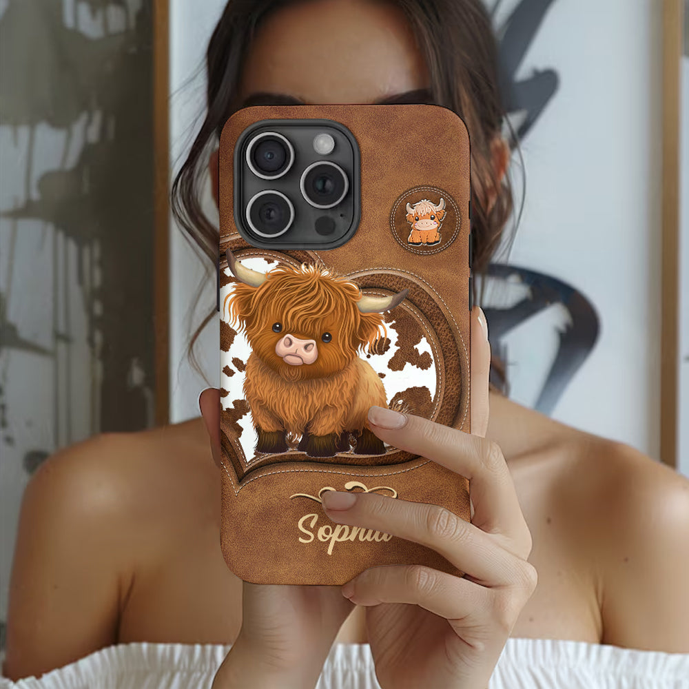 Cute Highland Cow - Personalized Highland Cow Full Print Phone Case
