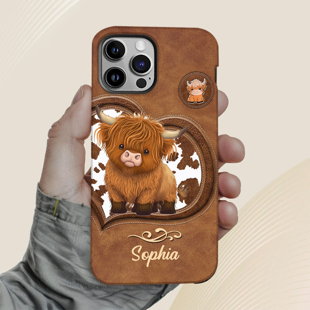 Cute Highland Cow - Personalized Highland Cow Full Print Phone Case