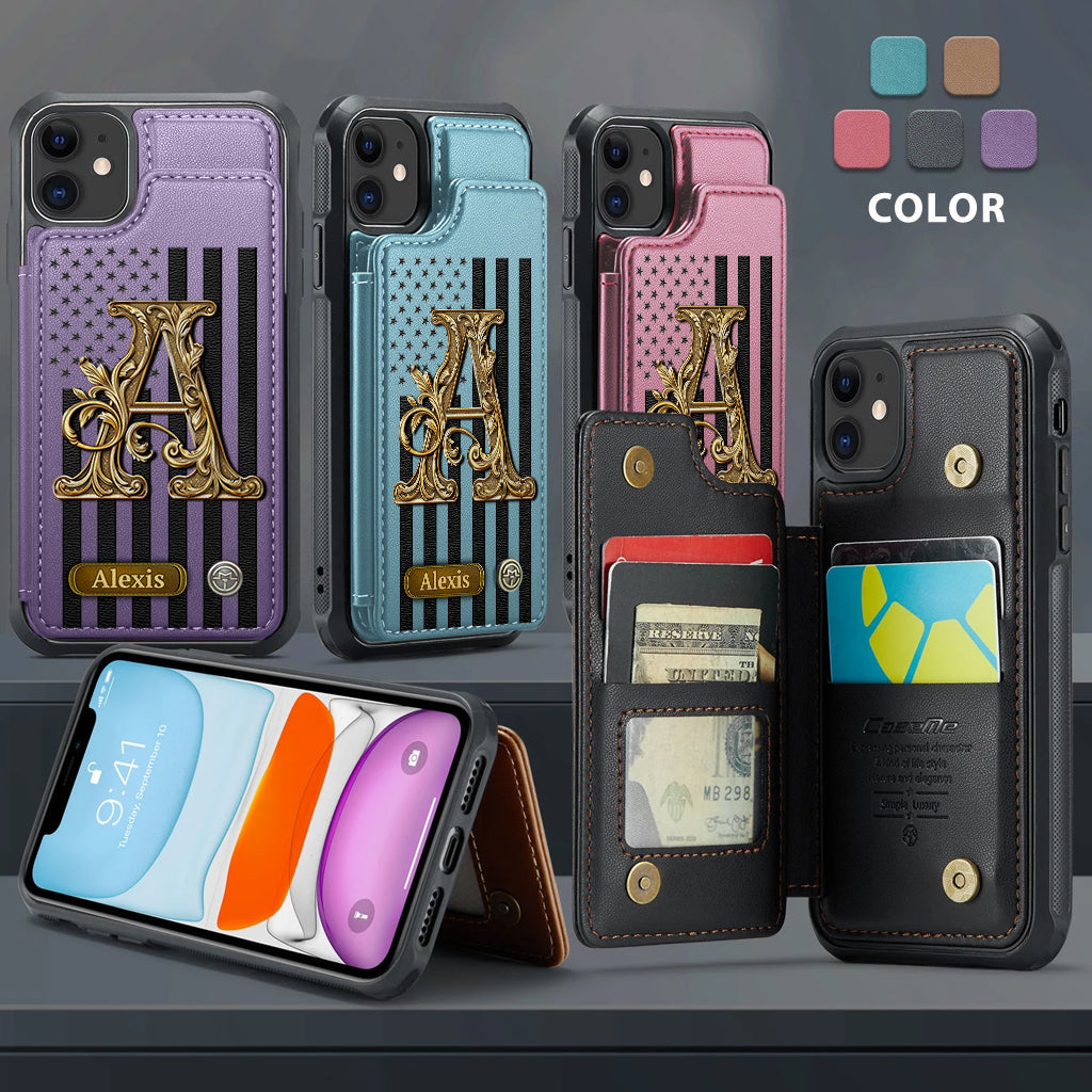 Initial Gift For Him, Gift For Man,... - Personalized Wallet Phone Case