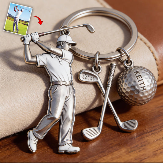 Love Golf - Personalized Golf Keychain With Charms
