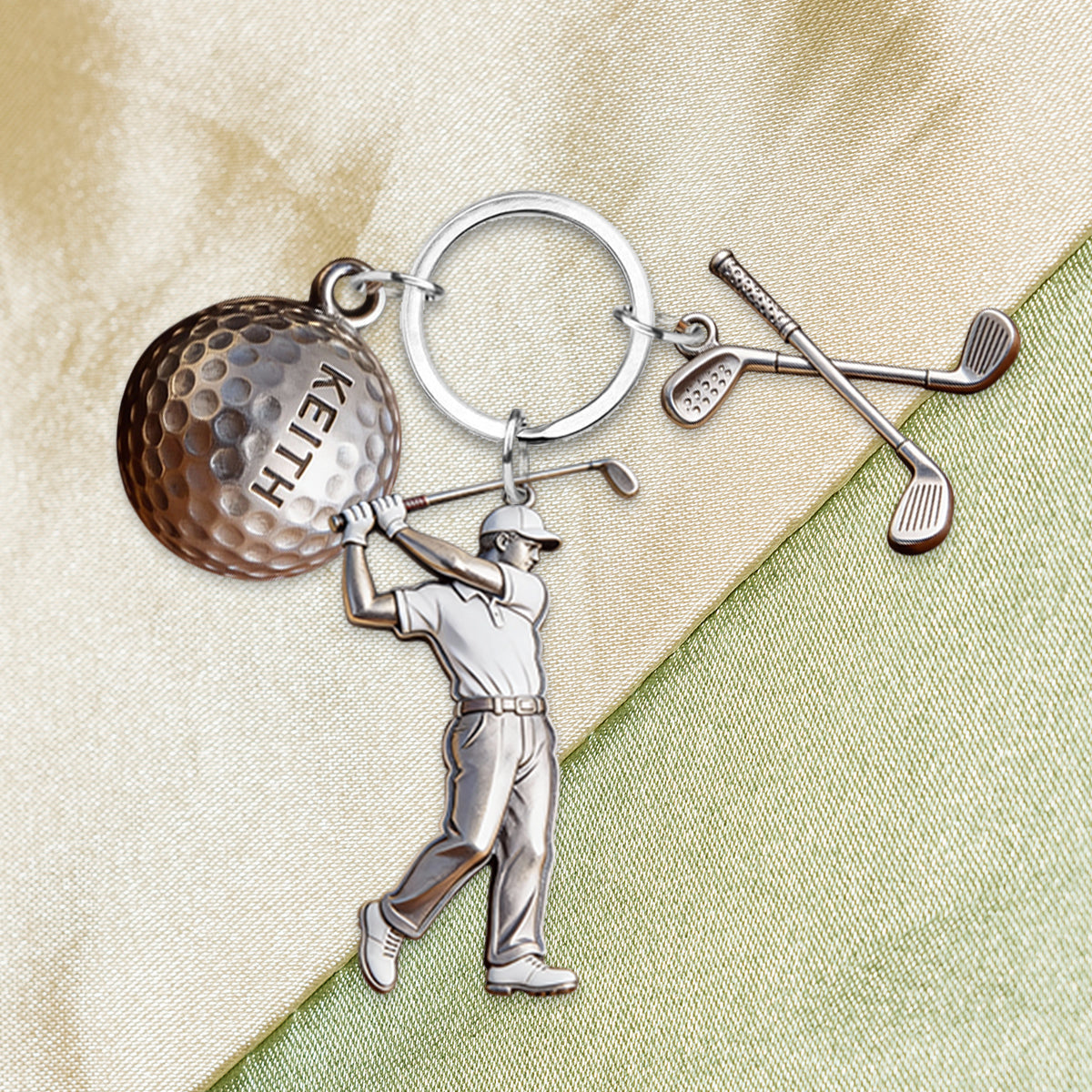 Love Golf - Personalized Golf Keychain With Charms