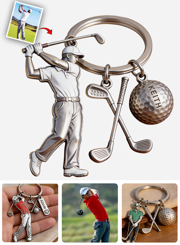 Love Golf - Personalized Golf Keychain With Charms