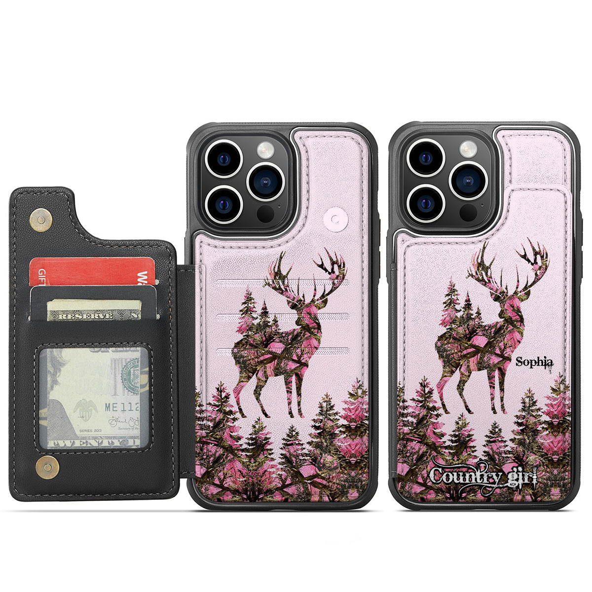Country Girl - Personalized Hunting Fully Printed Wallet Phone Case