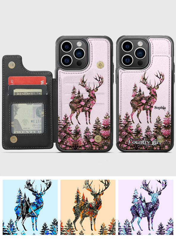 Country Girl - Personalized Hunting Fully Printed Wallet Phone Case