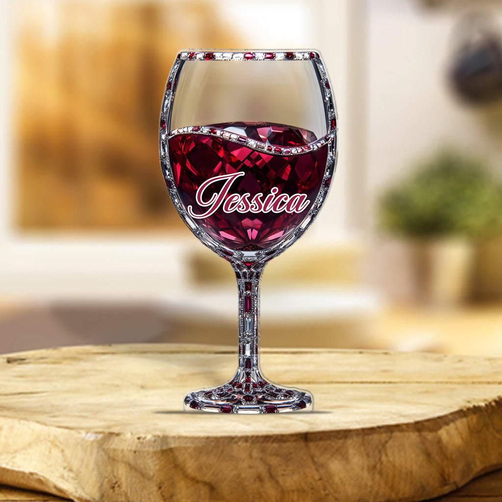 Just A Girl Who Loves Wine - Personalized Wine Custom Shaped Acrylic Plaque
