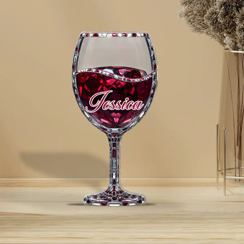 Just A Girl Who Loves Wine - Personalized Wine Custom Shaped Acrylic Plaque