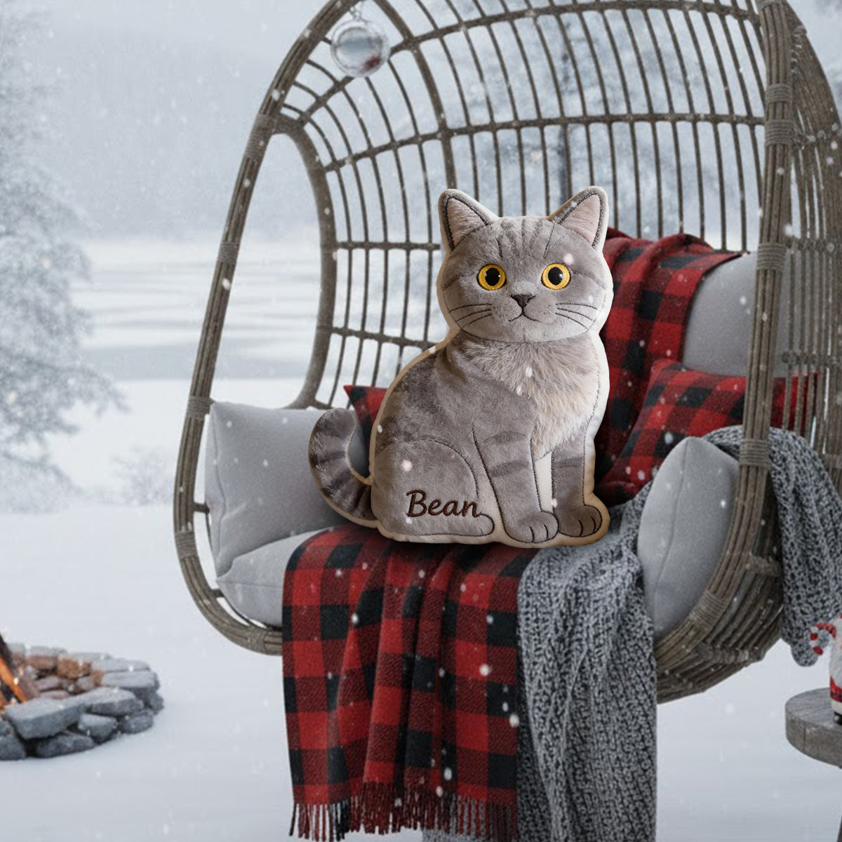 Custom Pet - Personalized Dog Faux Fur Shaped Pillow