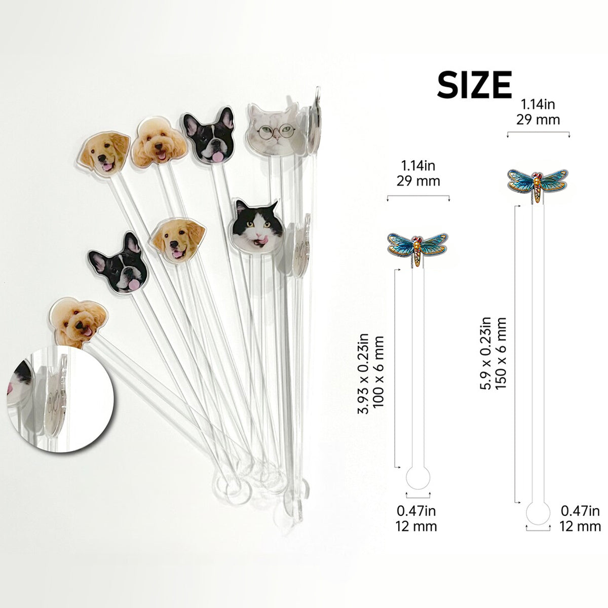 Love Dragonfly - Personalized Dragonfly Set Accent Mug with Acrylic Stirrers