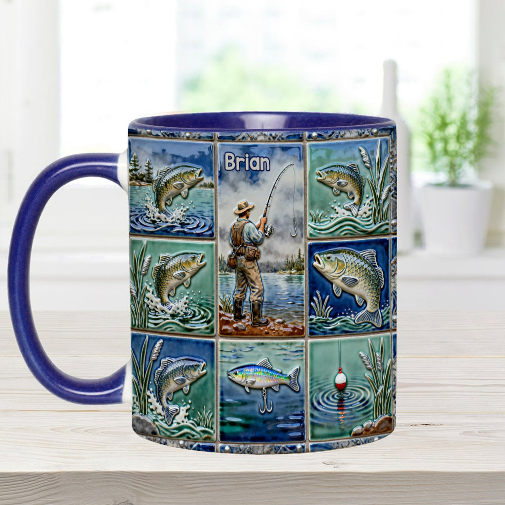 Love Fishing - Personalized Fishing Accent Mug