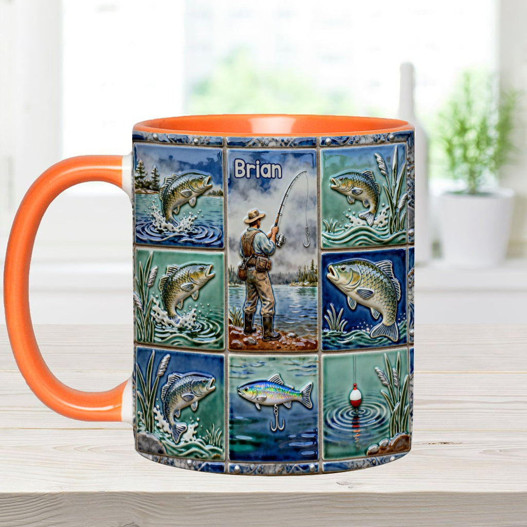 Love Fishing - Personalized Fishing Accent Mug