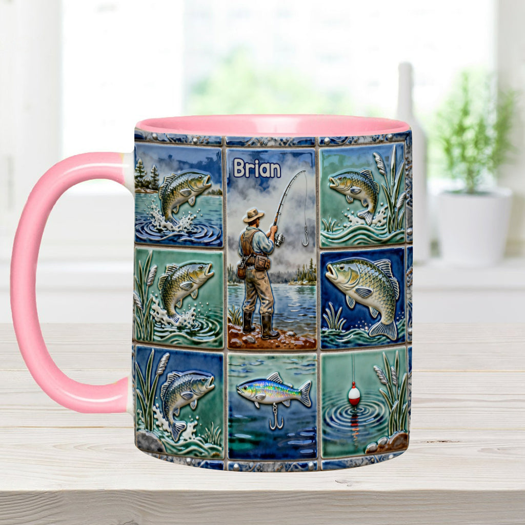 Love Fishing - Personalized Fishing Accent Mug