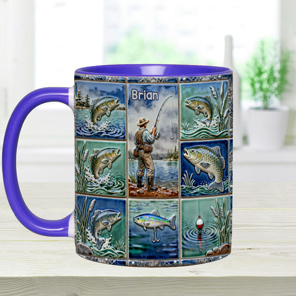 Love Fishing - Personalized Fishing Accent Mug